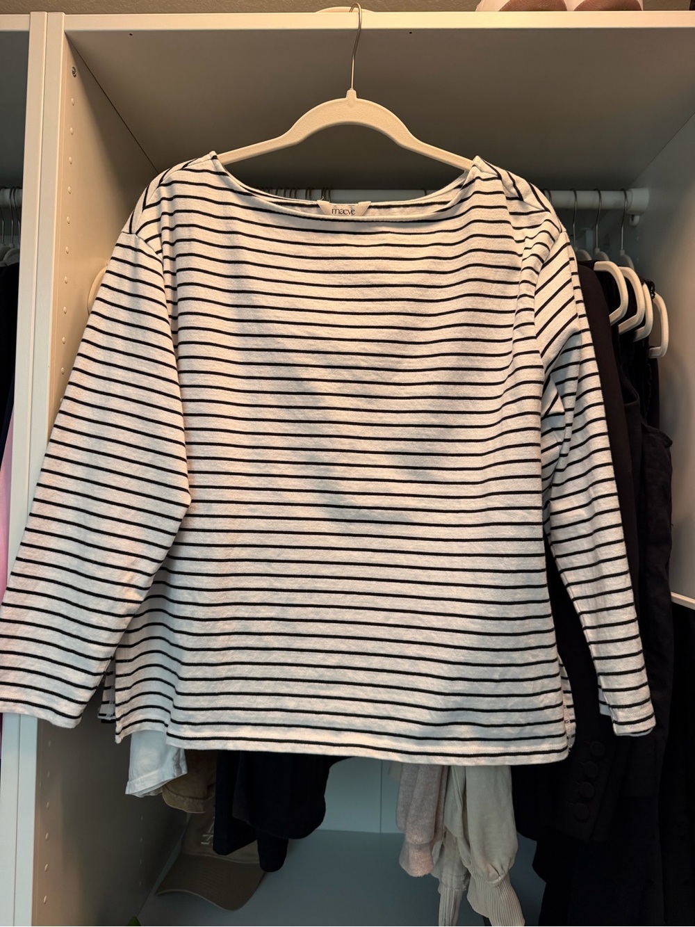 Maeve Anthropologie Striped Long Sleeve Top XSP